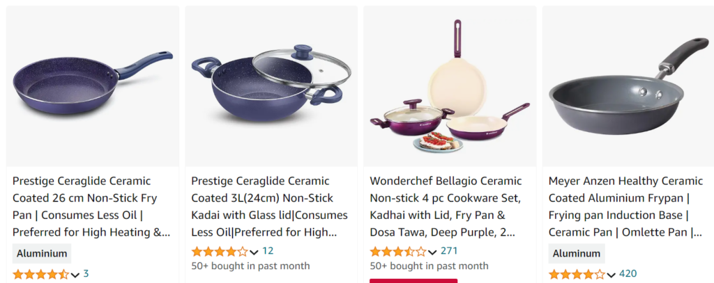 Non Stick Cookware Ceramic Coated